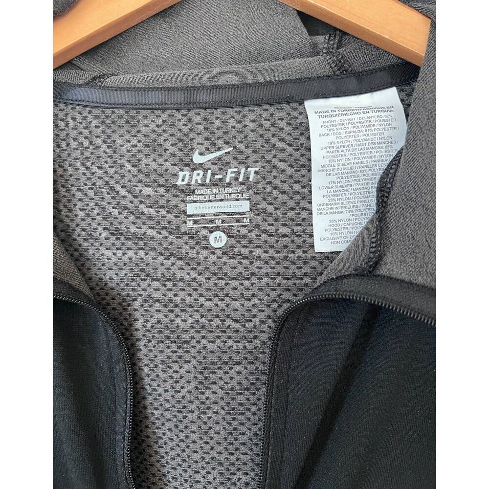 Nike Womens Size Medium Run Running Zip Hooded Jacket Hoodie Black Lightweight - Picture 3 of 4